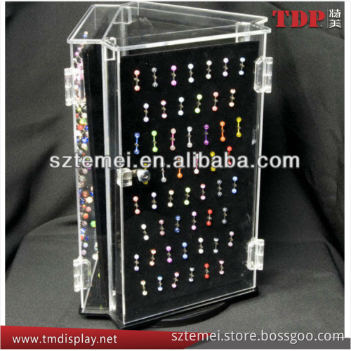 custom floor-standing cute plastic large earring stand clear acrylic rotating earring display stand earring holder for earrings